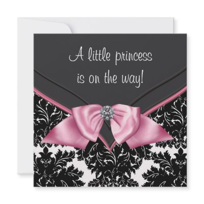 Black Damask Pink Bow Princess Baby Shower by BabyCentral