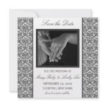 Black Damask Save the Date Announcement invitations