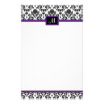 Black Damask stationery