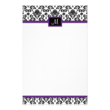 Black Damask stationery