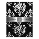 Black Damask Wedding Invitation Damask