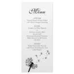 Black Dandelion Wedding Menu Rack Cards