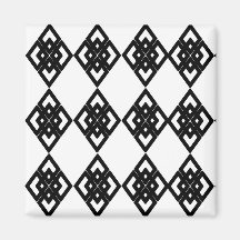 Black diamond pattern refrigerator magnets