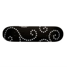Black diamond swirls skateboard deck