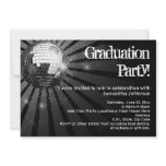 Black Disco Ball Graduation Party Invitations