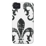 Black distressed fleurdelis stylish iphone 4 case