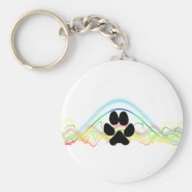 Black Dog Paw sound waves Keychains