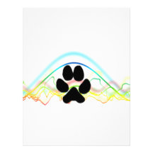 Black Dog Paw sound waves Personalized Letterhead