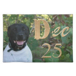 Black dog white shirt Dec 25th design Placemat