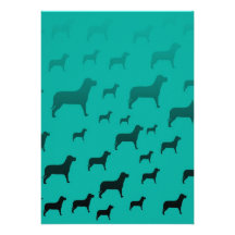 Black dogs pattern personalized announcement