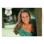 Black dots photo graduation party announcement greeting card
