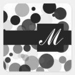 Black Dots Square Stickers