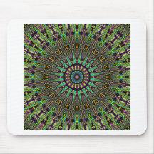 Black Dotted Burst Green Mouse Pads