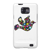 Black dove of flowers samsung galaxy SII cover