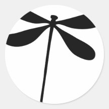 black dragon fly icon round stickers