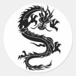 Black Dragon Round Sticker