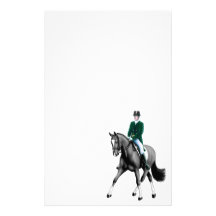 Black Dressage Horse Stationery