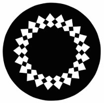 Black Elegant Round Design. Art Deco Style. Cut Out