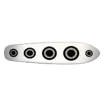 Black Elegant Round Design. Art Deco Style. Custom Skate Board