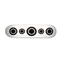 Black Elegant Round Design. Art Deco Style. Custom Skateboard