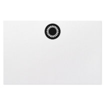 Black Elegant Round Design. Art Deco Style. Custom Stationery