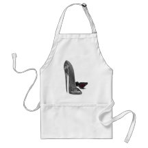 Black Elegant Stiletto Shoes High Heel Art Aprons