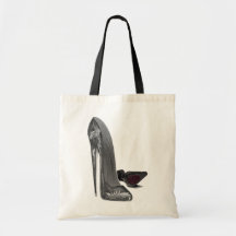 Black Elegant Stiletto Shoes High Heel Art Tote Bags