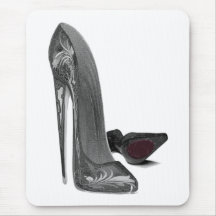 Black Elegant Stiletto Shoes High Heel Art Mousepads