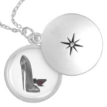 Black Elegant Stiletto Shoes High Heel Art Necklaces