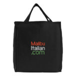 Black Embroidered Malibuitalian.com Embroidered Bags