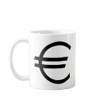 black euro sign mug