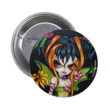 Black eyed Susie Fairy Goth Fantasy Art Magnet Buttons