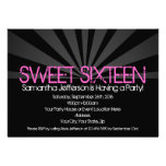 Black Fashion Spotlight Sweet 16 Party Invitations