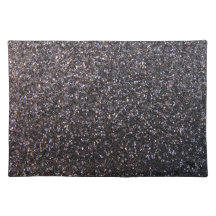 Black faux glitter graphic placemats