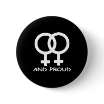Black Fem Fem Symbol Proud Pinback Button