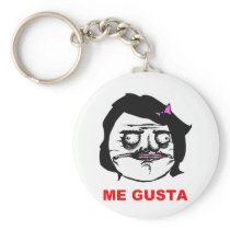 Black Female Me Gusta Comic Rage Face Meme Keychain