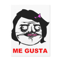 Black Female Me Gusta Comic Rage Face Meme Post Cards