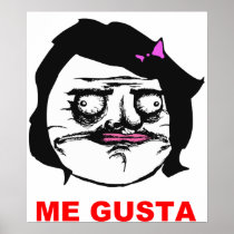 Black Female Me Gusta Comic Rage Face Meme Poster