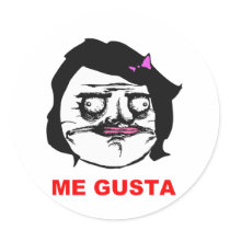 Black Female Me Gusta Comic Rage Face Meme Round Stickers