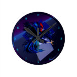 Black Fighting Rooster Wall Clock