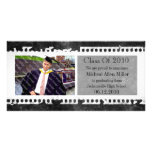 Black Film Frame Grunge Graduation Photo Card