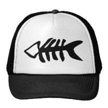 black fish fishbones mesh hats