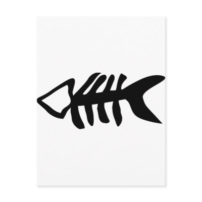 black fish fishbones postcards by Tomaniac