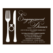BLACK FLATWARE | ENGAGEMENT DINNER POSTCARDS