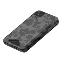 Black Floral iPhone 4S Case Iphone 4 Id Cases