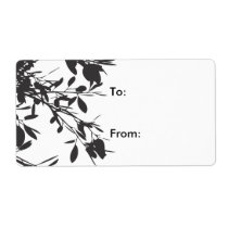 Black Floral labels