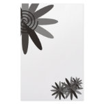 Black Floral Stationery