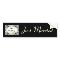Black Floral Wedding Invitation Set Bumper Stickers