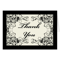 Black Floral Wedding Invitation Set Card
