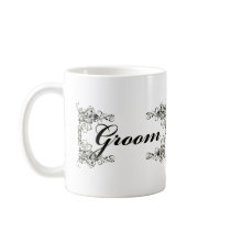 Black Floral Wedding Invitation Set Coffee Mugs